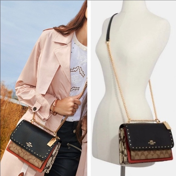 New💃Klare Crossbody Signature Canvas With Rivets - Picture 2 of 9